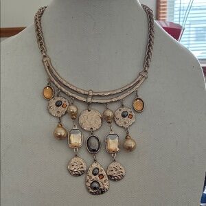 Chico's Gold and Silver Multi-Charm Necklace